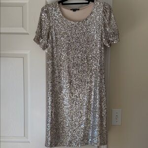 Cable & Gauge Silver Sequin Mini Dress